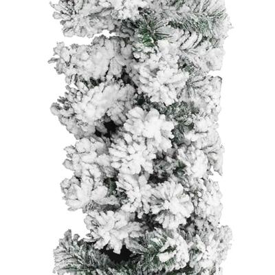 VidaXL Kerstslinger met sneeuw 20 m pvc groen - thumbnail
