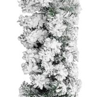 Kerstslinger met sneeuw 20 m PVC groen - thumbnail