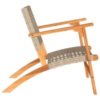 Tuinstoelen 2 st poly rattan en acaciahout beige - thumbnail