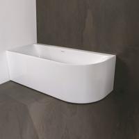 Half Vrijstaand Ligbad Luca Sanitair Primo Acryl 165x75x60 cm Links Glans Wit Luca Sanitair - thumbnail