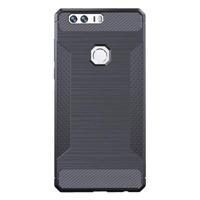 Huawei Honor 8 Geborsteld koolstofvezel structuur schokbestendig TPU back cover Hoesje (grijs) - thumbnail