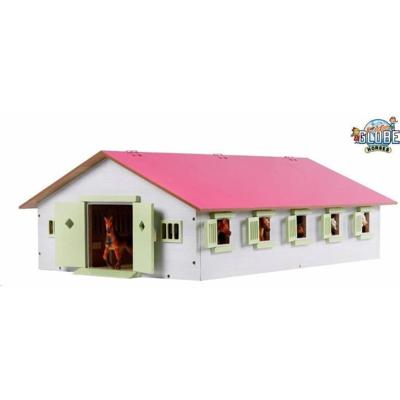 Kids Globe Paardenstal met 9 boxen, 1:32 Kids Globe Paardenstal met 9 boxen, 1:32