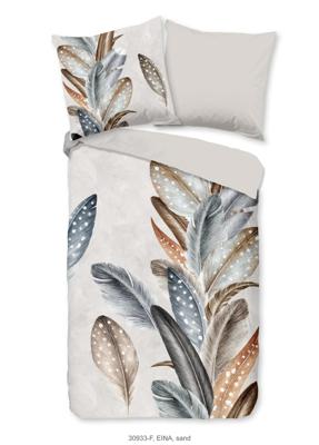 Good Morning Dekbedovertrek "veren" - Zand - (200x200/220 cm) - Katoen Flanel