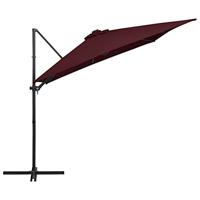 Zweefparasol met LED-verlichting 250x250 cm bordeauxrood - thumbnail