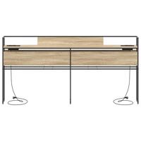 Opberghoofdbord met hoofdeinde met opslag Sonoma eiken 180 cm Bewerkt hout - thumbnail