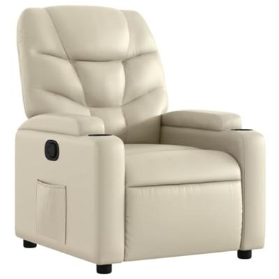 Fauteuil verstelbaar kunstleer crèmekleurig