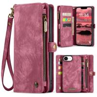 Caseme iPhone 16e hoesje - Vintage 2 in 1 portemonnee - Rood - thumbnail