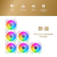 XIGMATEK - Starlink Ultra Arctic (wit) - Pak 3 pc-ventilatoren - 3x120 mm ARGB - 800-2000 RPM - <29,2 dBA - 68,5 CFM - Inclusief hub - thumbnail