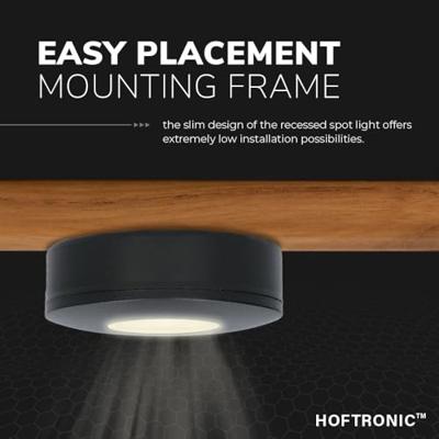 Set van 3 Pavo - Platte LED opbouwspots 23mm - 3W 300lm - 2700K - Dimbaar - Rond - IP44 - Zwart