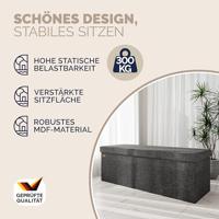 Opvouwbare Zitbank met opbergruimte en deksel - 115cm - Donkergrijs - thumbnail