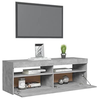 Tv-meubel met LED-verlichting 120x35x40 cm betongrijs