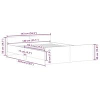 Bedframe met hoofd- en voeteneinde sonoma eikenkleur 140x200 cm - thumbnail