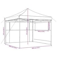 VidaXL Partytent inklapbaar pop-up met 2 zijwanden beige - thumbnail
