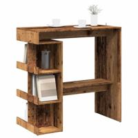 Bartafel met opbergrek 100x48x101,5 cm oud houtkleurig - thumbnail