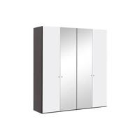 Goossens Kledingkast Easy Storage Ddk, Kledingkast 203 cm breed, 220 cm hoog, 2x draaideur en 2x spiegel draaideur midden - thumbnail