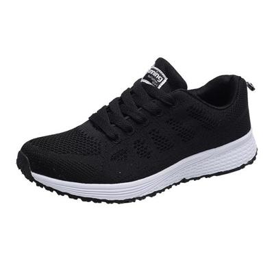 Mesh ademend platte sneakers Running schoenen casual schoenen voor vrouwen grootte: 37 (zwart)