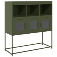 Dressoir 100,5x39x107 cm koudgewalst staal olijfgroen - thumbnail