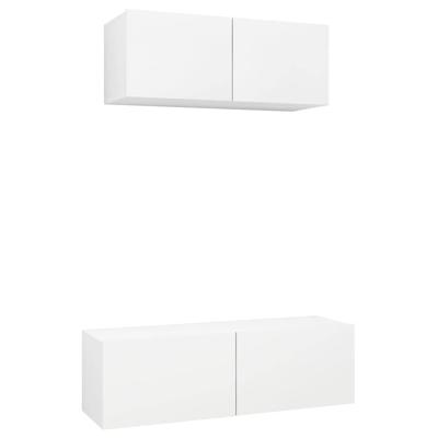 VidaXL 2-delige tv-meubelset bewerkt hout wit