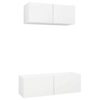 VidaXL 2-delige tv-meubelset bewerkt hout wit - thumbnail