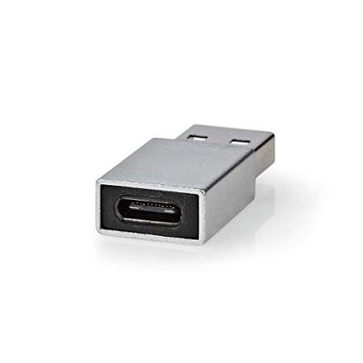 USB-Adapter | USB 3.2 Gen 1 | USB-A Male | USB Type-C Female | Vernikkeld | Recht | Aluminium | Zilver | Cover Window Box