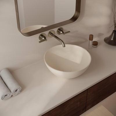 Opbouwwastafel Ideavit Solidthin 39x39x14.5 cm Solid Surface Mat Crème Opbouwwastafel Ideavit Solidthin 39x39x14.5 cm Solid Surface Mat Crème