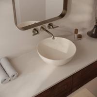 Opbouwwastafel Ideavit Solidthin 39x39x14.5 cm Solid Surface Mat Crème - thumbnail