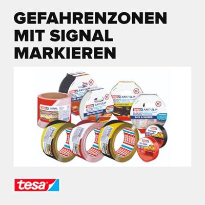 Tesa waarschuwingstape Universal, ft 50 mm x 66 m, geel/zwart Tesa waarschuwingstape Universal, ft 50 mm x 66 m, geel/zwart