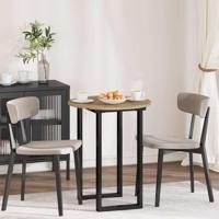 Tafelblad artisanaal eikenkleurig 60 x 60 x 1.5 cm Bewerkt hout - thumbnail