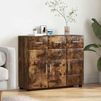 Dressoir Gerookt eiken 88,5 x 30,5 x 73 cm Bewerkt hout - thumbnail