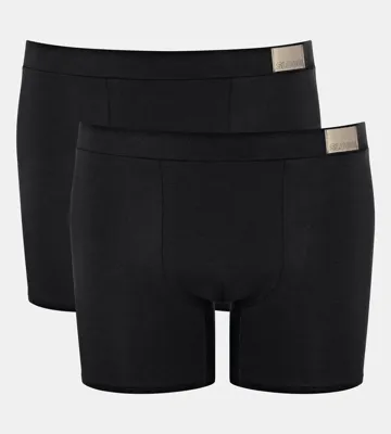 2-Pack heren boxershort - Natural Go - Biologisch katoenen heren onderbroeken - Platte naden voor minder irritatie - XL - Zwart - Onderbroek heren