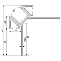 Deko Light 975351 EV-02-08 Tegel-profiel Aluminium (b x h x d) 42 x 42 x 2500 mm 2.50 m - thumbnail