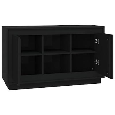 Dressoir 102x35x60 cm bewerkt hout zwart Dressoir 102x35x60 cm bewerkt hout zwart