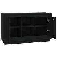 Dressoir 102x35x60 cm bewerkt hout zwart - thumbnail