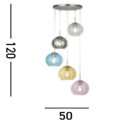 Searchlight Vide hanglampMardi Gras curiosa - 8135-5SS