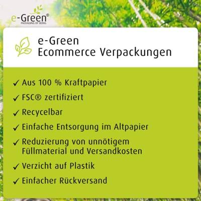 e-Green enveloppen met blokbodem, ft 350 x 250 x 50 + 96 mm, doos van 250 stuks