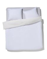 HEMA Dekbedovertrek 200x200/220cm zacht katoen structuur stip (wit) - thumbnail