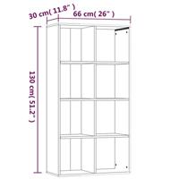 Boekenkast 66x30x130 cm bewerkt hout gerookt eikenkleurig - thumbnail