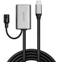 LINDY 43270 5 m USB 3.1 actieve verlengkabel type C naar A - zwart/zilver - thumbnail