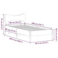 Bedframe zonder matras massief grenenhout wasbruin 90x200 cm - thumbnail