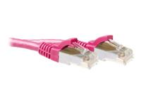 ACT Roze 30 meter LSZH SFTP CAT6A patchkabel snagless met RJ45 connectoren - thumbnail