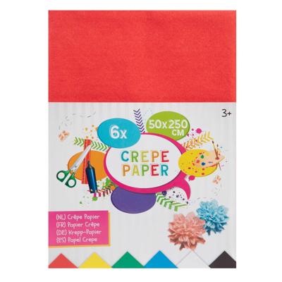 Creative Craft Group Crêpepapier 6 kleuren, 50x250cm