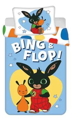 Bing, Sula en Flop peuterdekbedovertrek - 100 x 135 cm blauw