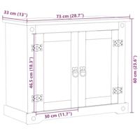 Badkamer wastafelkast Corona 73x33x60 cm massief grenenhout - thumbnail
