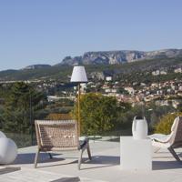 Vloerlamp op zonne-energie en oplaadbaar - LUMISKY - STANDY WOOD SOLAR - H150 cm - Dimbare warm witte LED - thumbnail