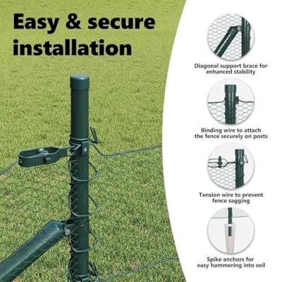 VidaXL Afrasteringspaal groen 10 x 0,4 m (13 mm gaas) staal en pvc