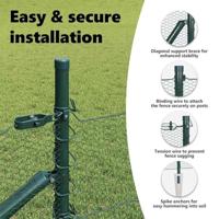 VidaXL Afrasteringspaal groen 10 x 0,4 m (13 mm gaas) staal en pvc - thumbnail