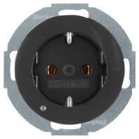 Berker wandcontactdoos randaarde met LED orientatielamp R1-R3 zwart 41092045 - thumbnail