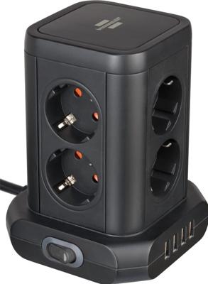 Brennenstuhl Brennenstuhl | Stekkerdoostoren 8-voudig in 45° opstelling (4x USB, met 2 kabels, tweepolige schakelaar) - 1153560000 Brennenstuhl Brennenstuhl | Stekkerdoostoren 8-voudig in 45° opstelling (4x USB, met 2 kabels, tweepolige schakelaar) - 1153560000