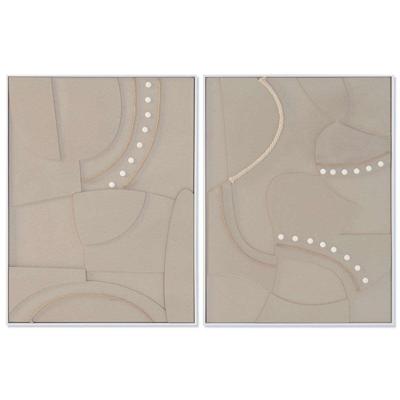 Schilderij Home ESPRIT Beige Modern Stads 62 x 4,5 x 82 cm (2 Stuks)