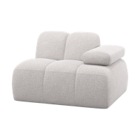 Woood Mojo 1-zits bank arm rechts bouclé Ecru Melange - thumbnail